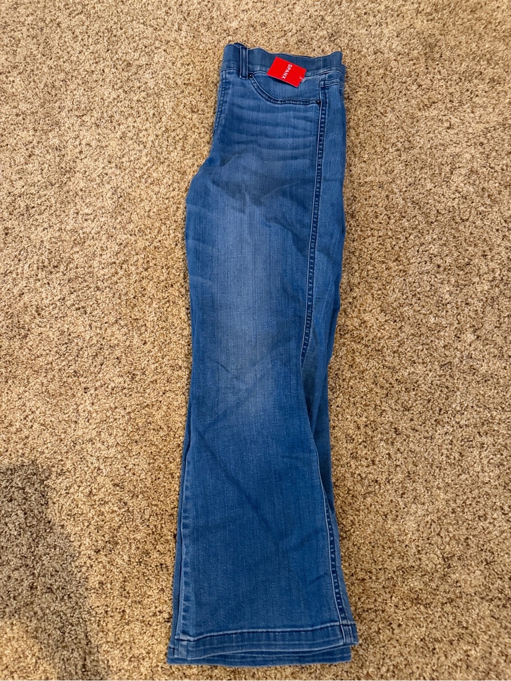 SPANX Women's Blue cropped kick flare Jeans